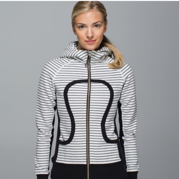 Lululemon Black and White Scuba Jacket Size 8 - Picture 1 of 11